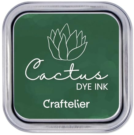 Craftelier Tintenkollektion auf Wasserbasis | Metallbox mit starkem Verschluss | Acryl- oder Gummistempel und poröse Oberflächen | 21 Farben (Cactus)