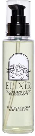 Elixir Olio Capelli con Olio di Semi di Lino, 100ml | Trattamento Illuminante Effetto Specchio, Previene la Formazione delle Doppie Punte ed Elimina il Crespo, Senza Risciacquo