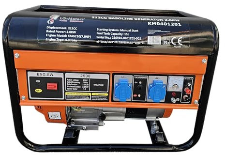 GRUPPO ELETTROGENO GENERATORE DI CORRENTE 2,2 KW 212 cc 7 CAVALLI 4 TEMPI