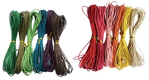 Set di 12 rotoli di cordoncino in cotone cerato da 1,5 mm, per la creazione di gioielli fai da te, 12 colori, rotolo per macramè, filo da cucito in pelle, rilegatura di libri, cordoncino per perline,