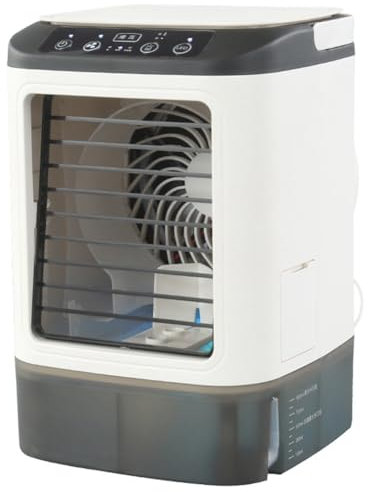 Haztholf Portable Desktop Fan, Dual Ultrasonic Atomization, Silent 3 Speed Air Cooler, Electric Night Light for