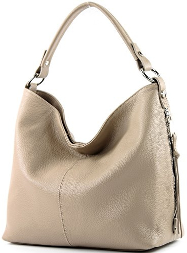 modamoda de T160 Damen Leder Schultertasche Groß, handmade in Italy