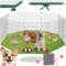Parque para Perros con 8 Piezas de Rejilla, Puerta de Seguridad Doble Cierre, Vallas para Perros, Red de Seguridad incluida, Cercado Ampliable - 204 x 204 x 73 cm