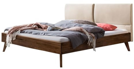Hasena Massivholzbett Matteo 25 Nussbaum Kopfteil beige 160x200