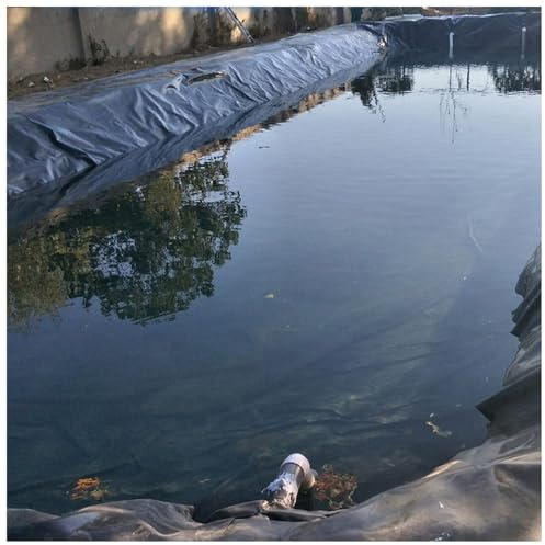 Lona Estanque 20S HDPE Negro Lámina Revestimiento Estanque Jardín Membrana Lona para Estanque De Agua para Estanque Peces Fuentes Jardín Agua Cascada(Size:6 * 6m(19.6 * 19.6ft) 20S)