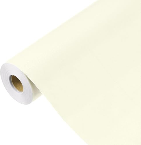 sourcing map Papier peint jaune crème, à décoller et à coller, papier peint autocollant en vinyle de couleur unie, décoration murale pour revêtement mural, 1499,6 x 60,9 cm