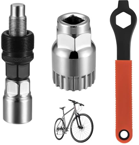 Pizsieat Fahrrad-Werkzeug-Set: Kurbelabzieher, Tretlager Werkzeug mit 16 mm Schraubenschlüssel aus Kohlenstoffstahl