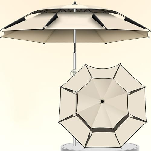 BVDHASDBT Parasol pour extérieur, grand patio, parasol déporté pour table de marché, manivelle et baleines robustes, facile à appuyer sur bouton poussoir (2 m)