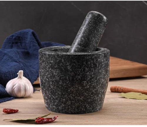 Herramienta de cocina mortero y mortero de piedra para moler especias de ajo y cocinar piedra natural para guacamole