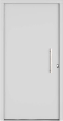 HORI® Haustür Eingangstür Aluminium Kunststoff Komplettset | Haus Eingangstür mit 5-fach Verriegelung | Anthrazit oder Weiß | Wärmeschutzglas | I Farbe: Weiß I DIN Rechts I Modell: Slim I 200 x 100 cm