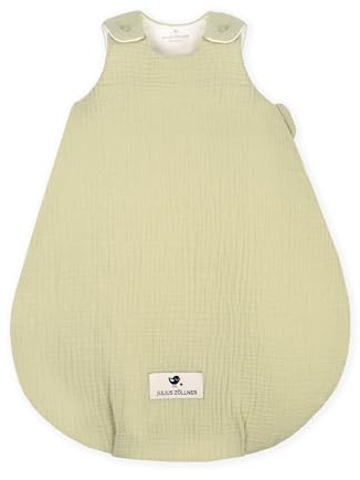 Julius Zöllner babysovsäck fodrad muslin 2,5 Tog stl. 50/56 | 100% bomullsmuslin | Oeko-TEX Standard 100 | lime