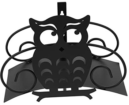 Gatuida Soporte De Manguera Jardín Búho De Hierro Negro Resistente Para Organización y Almacenamiento Exterior