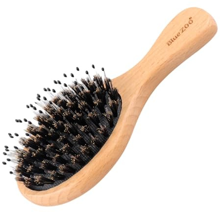 Lugande hårborste, hårutjämningsborste,Boar Brestle Combing Brush Frizzy Hair Reducera med trähandtag - Personliga skötselförsörjningar för hem, affärsresor, skolan