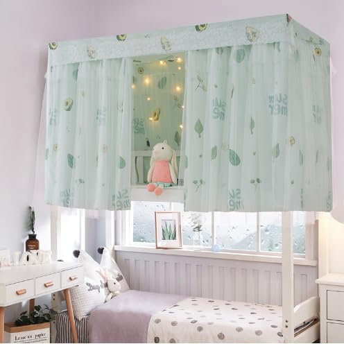 SIQITECH Bettvorhang Studentenwohnheim Bettzelt Staubdicht Betthimmel Insektenschutz Vorhänge Hochbett Etagenbett Schlafzelt Romantische Deko 1 Stück Bettvorhang für Schlafzimmer Kinderzimmer