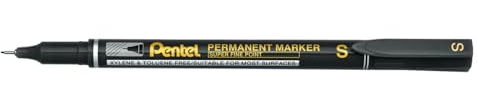Pentel NFS410 Marcador permanente superfino, línea de 0.4 mm, tinta negra (un bolígrafo)