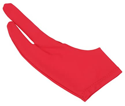 SOIMISS Artist Two Finger Drawing Gloves 2pcs Curved Sketch Gloves for Digital Art Red M Size for Tablet and Sketching Use