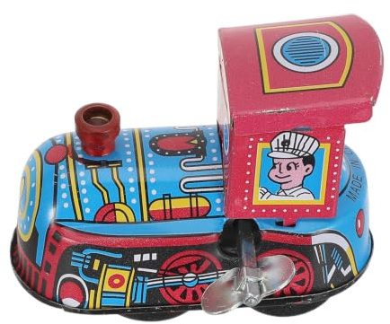 Didiseaon Vintage Wind-up Toy Train Tinplate Clockwork Toy for Children Compact Portable Antique Style Collectible Gift