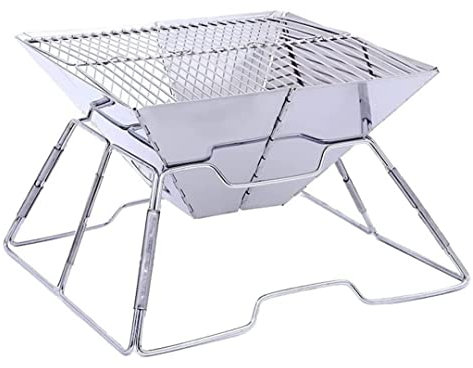 IWENZHKPA Holzkohlegrill Tragbarer Edelstahl-BBQ-Grill Mit Antihaftbeschichtung, Zusammenklappbares Grill-Picknick-Werkzeug Camping Grill