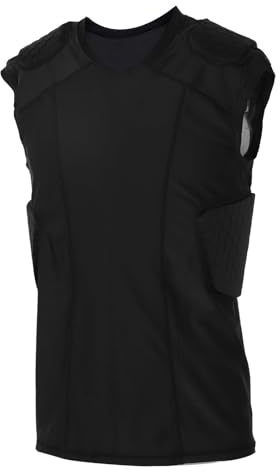 Luocute Gilet a Compressione Imbottito per Ragazzi, Camicia Protettiva per Costole Senza Maniche Resistente Agli Urti Ad Asciugatura Rapida con Protezioni per Sterno, Cuore e Petto per (XL)