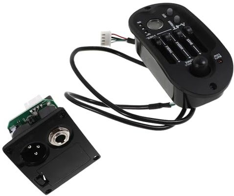 STOBAZA Pickup Metallo Acustica Chitarra Elettrica Preamplificatore e per a con Equalizzatore 4 Bande Sintonizzatore Lcd, Materiale Plastico in Registrazioni e Concerti Coffee