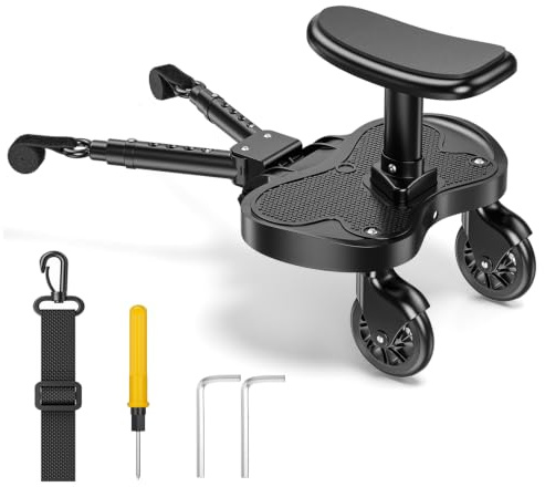 BugyKido Buggy Board mit Sitz, Universal Trittbrett für Kinderwagen