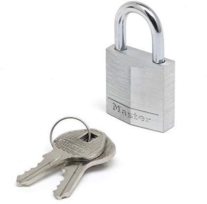 Master Lock 9130EURDCC Key Padlock in Aluminium, Grey, 3 x 5,2 x 1,6 cm