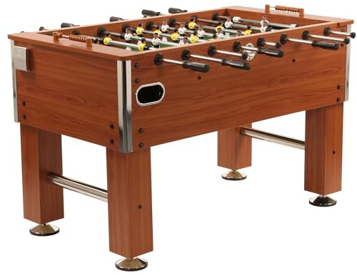Bandito Kickertisch Profi Soccer Deluxe,braun,schwarz,Eiche-grau,massiver und robuster 80 kg Fußballtisch,Stabiler Tischfußball für Jugendliche und Erwachsene,Turnier-Tischkicker mit Getränkehalter