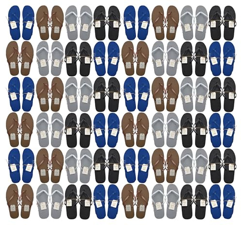 Bulk Flip Flops for Weddings, 48 Pairs, Wedding Reception Guest Slippers, Destination Beach Pool Wholesale Pack