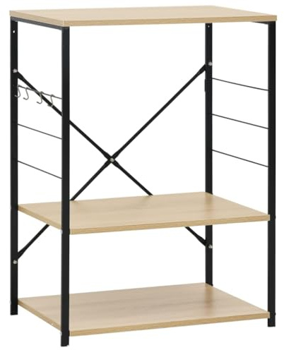 vidaXL Armoire à Micro-Ondes Noir et chêne 60x39,6x79,5 cm