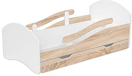 BDW Kinderbett Jugendbett 140 160 180 mit Einer Schublade mit Matratze (160x80cm Eiche Sonoma)
