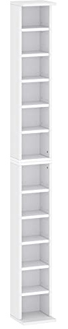 Target Home MediaTower CD DVD Regal 204 CDs lub 72 DVDs/Blue Ray (Weiß, 20x21x183.6 cm)