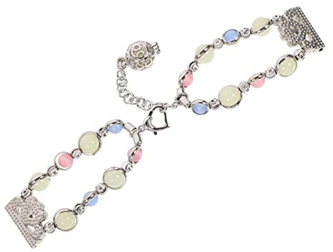 Uhrenarmband mit Kette, Achat, Uhrenkette, kompatibel mit (Silber)