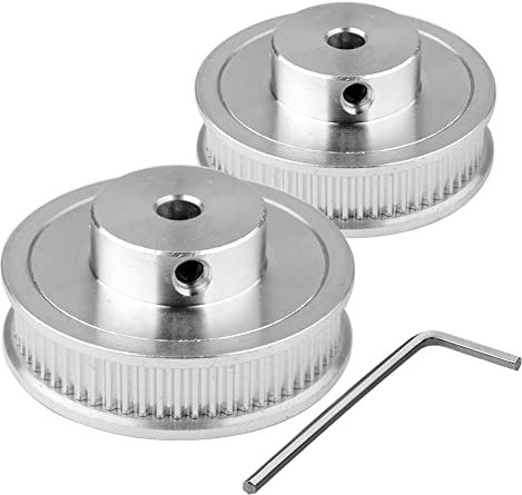 Euroharry 2 pezzi GT2 60 denti 5 mm foro puleggia dentata ruota sincrona GT2 Timing Pulley per stampante 3D GT2, cinghia dentata da 6 mm di larghezza