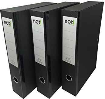 Box File Foolscap, Lockspring, Ring Pull & Catch, 75mm Spine, Black (Box of 3)