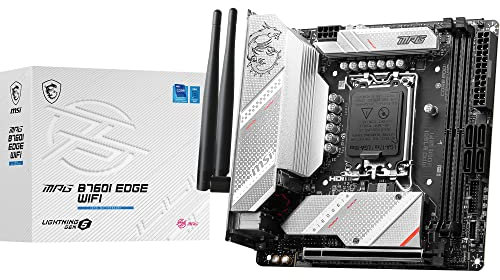 MSI MPG B760I EDGE WIFI Motherboard, Mini-ITX - Supports Intel 14th, 13th & 12th Gen Core Processors, LGA 1700-8 Direct 90A VRM, DDR5 Memory Boost 7200+MHz/OC, PCIe 5.0 x16, 2 x M.2 Gen4, Wi-Fi 6E