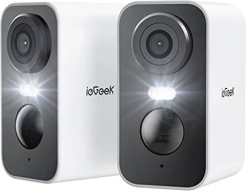 ieGeek 2K/3MP Überwachungskamera Aussen/Innen Akku, 2,4GHz WLAN Kabellos | Einfache Installation, Kamera Überwachung mit Farbige Nachtsicht, PIR-Bewegungserkennung, Lokaler/Cloud, IP65, 2-Wege Audio
