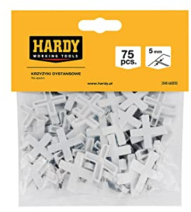 Hardy Working Tools: 75 cruces para baldosas de 5 mm, de plástico blanco, crucecitas de junta y separadores para la colocación de azulejos