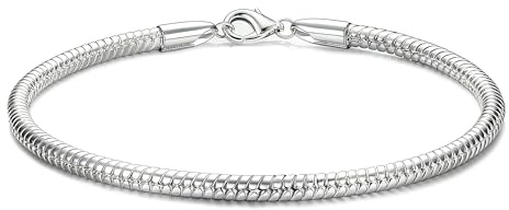 CASSIECA Armband für Herren Edelstahl Armband Herren Armband Herren Silber Stackable Kette Armband Herren Jungen Silber Schmuck Herren 17CM Geschenke für Männer Papa Ehemann Sohn