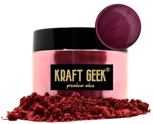 Wine Red Premium Mica Powder 50g. Powder Dye for Epoxy Resin Pigment Natural Soap Colouring, Candle, Slime, Bath Bombs, Makeup, Nail, Fabric, Fabric dye, Wax Melts etc. (Mauve)
