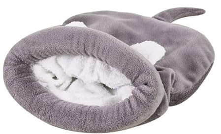 KMOCEPLY Fleece-Schlafsack für Katzen, weicher Plüsch, selbstwärmend, waschbar, Katzenbetten, Kuschelsack, Decke, Matte, Kitty-Sack, Hundenest, Höhle, Haus, Katzenkissen, Kätzchen, Welpenbett, warme
