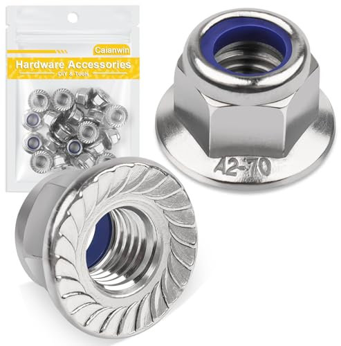 Caianwin Dadi Esagonali a Flangia M8 DIN 6926, Autobloccanti e Dentati, in Acciaio Inox A2