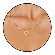 14K Vergoldet Kette Damen mit Buchstaben Geschenke für Frauen Mädchen | Halskette mit Buchstaben A-Z Necklace Women Anhänger Buchstaben Kette Silberkette Goldkette