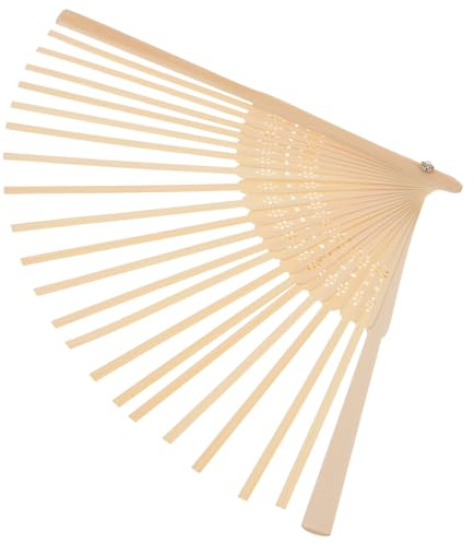 Operitacx 8.27 Inch Folding Fan Frame Portable Bamboo Hand Fan Skeleton Accessories for Diy Craft Projects and Decorative Use