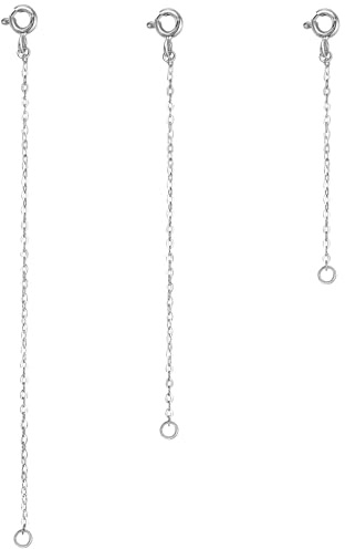 Italian 925 Sterling Silver Necklace Extender Chain for Women, Nickel-Free & Hypoallergenic, 2, 3, 4 Inch