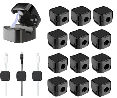 GGUFAY 12 Pack Supporto per cavi da scrivania, Organizzatore per cavi, Clip magnetica per cavi Organizzatore per cavi di ricarica del telefono per scrivania, casa, ufficio, auto
