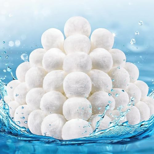 FINEVERNEK 1500g Bolas de Filtro de Piscina Reutilizables Bolas Filtrantes de Algodón para Sistemas de Filtración de Arena, Accesorios de Piscina, Limpiador de Piscina, Filtro de Arena para Acuarios