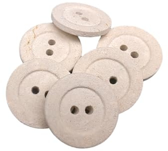 BOTIBOTON - 12 elegante Knöpfe aus recycelter Baumwolle, Knöpfe für Mantel, Jacke, Blazer, Nähzubehör - Vier Farben - 2 Größen - Hergestellt und verschickt aus Spanien (Ecru, 20 mm)