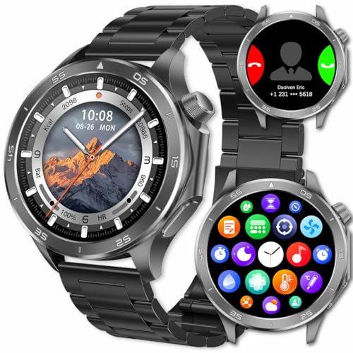 Reloj inteligente para hombre, reloj inteligente deportivo con GPS, pantalla HD de 1.54 pulgadas, IP67, impermeable, contestar/hacer llamadas, monitor de frecuencia cardíaca, seguimiento del sueño