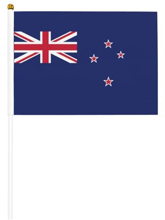 Drapeau de la Nouvelle-Zélande à manivelle double face 14 x 20,8 cm, utilisé pour la décoration de fête de vacances, les compétitions