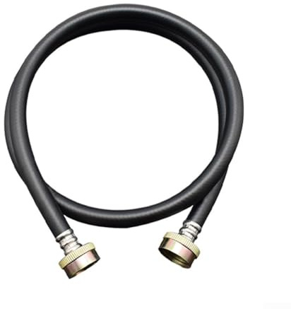 babominimer Tubo di ingresso dell'acqua della lavatrice, tubo in PVC con connettori in acciaio inox, diametro 25 mm, per modelli di rondelle compatibili, nero